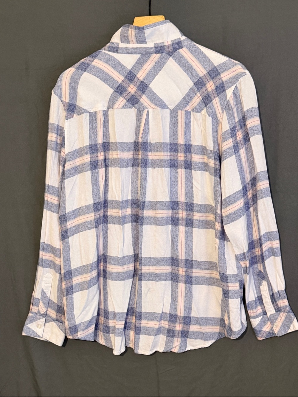 Rails White Plaid Button-Up Blouse with Blue and Pink Stripes - Picture 5 of 5